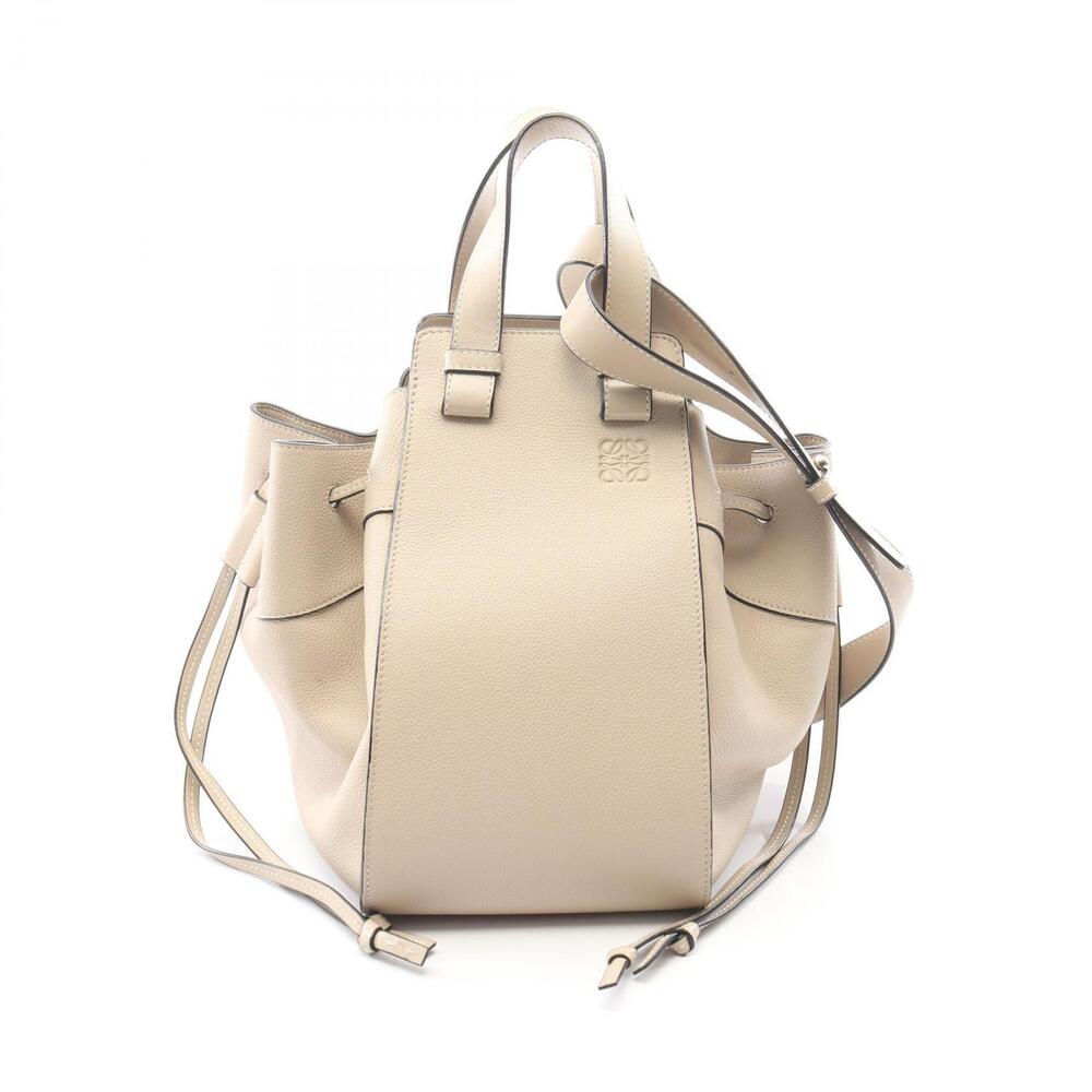 Loewe Hammock Drawstring Shoulder Bag Leather Beige Cream